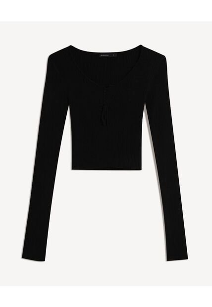 Camiseta Para Mujer Manga Larga Moda Color Negro Marca Seven Seven #28096432