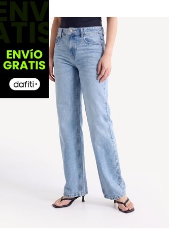 Jean Straight Desgaste  Para Mujer Azul Seven Seven Seven Seven