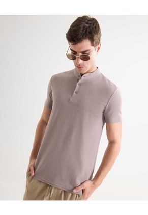 Polo Para Hombre Cuello Mao Sin Bolsillo Color Gris Marca Seven Seven #45110908