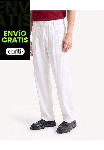 Pantalón Rústico Con Prenses  Para Hombre Blanco Seven Seven Seven Seven