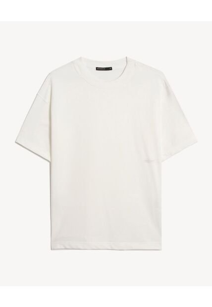 Camiseta Para Hombre Manga Corta Cuello Redondo Color Crema Marca Seven Seven #45092815