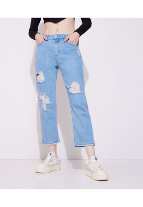 Jean Para Mujer Straight Color Azul  Marca Seven Seven #28160752