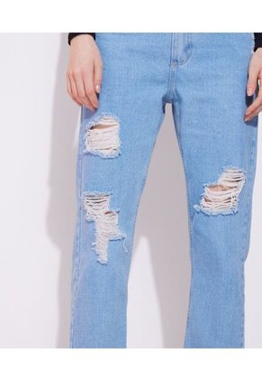 Jean Para Mujer Straight Color Azul  Marca Seven Seven #28160752