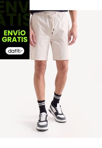 Bermuda Jogger Ligera  Para Hombre Taupe Seven Seven Seven Seven