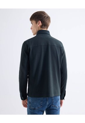 Sobrecamisa Con Bolsillos Frontales  Para Hombre Verde Seven Seven