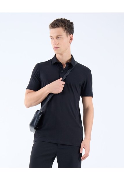 Polo Jersey  Para Hombre Negro Seven Seven