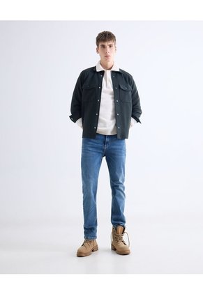 Sobrecamisa Con Bolsillos Frontales  Para Hombre Verde Seven Seven