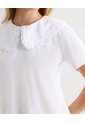 Camiseta Cuello Peter Con Botones Frontales  Para Mujer Marfil Seven Seven de Seven Seven