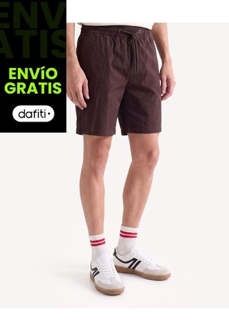 Bermuda Jogger Ligera  Para Hombre Café Seven Seven Seven Seven