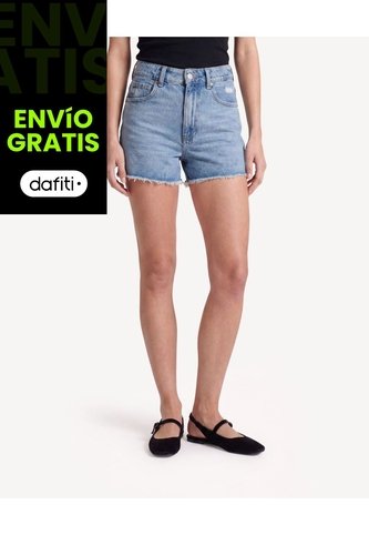 Short Denim Con Desgaste  Para Mujer Azul Seven Seven Seven Seven