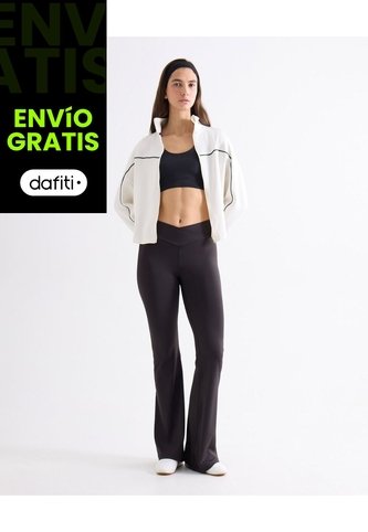 Leggings Flare De Pretina Cruzada  Para Mujer Negro Seven Seven Seven Seven
