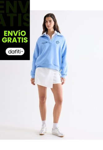 Falda Short Con Hebilla Metálica  Para Mujer Blanco Seven Seven Seven Seven