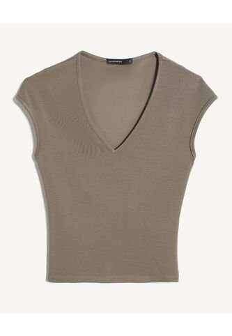 Camiseta Para Mujer Manga Corta Cuello V Color Verde Marca Seven Seven #28096510 Seven Seven