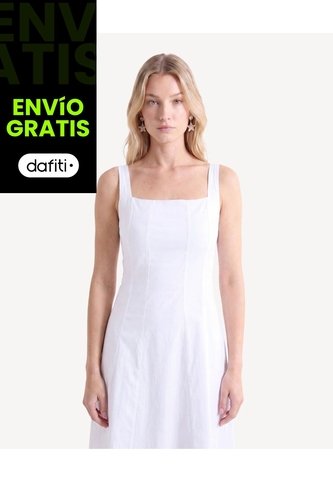 Vestido Tiras Anchas  Para Mujer Blanco Seven Seven Seven Seven