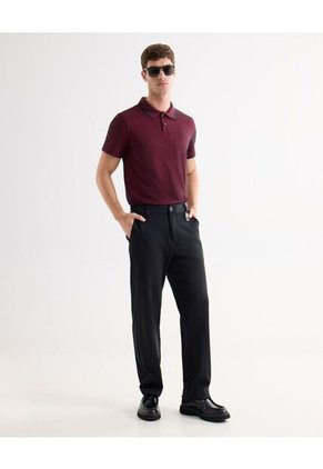 Polo Para Hombre Cuello Tejido Sin Bolsillo Color Vino Marca Seven Seven #45110903