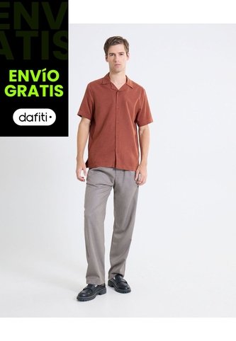 Pantalón Sastre De Doble Pinza  Para Hombre Taupe Seven Seven Seven Seven