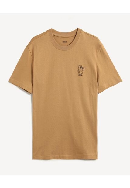 Camiseta Para Hombre Manga Corta Cuello Redondo Color Camel Marca Seven Seven #45092826
