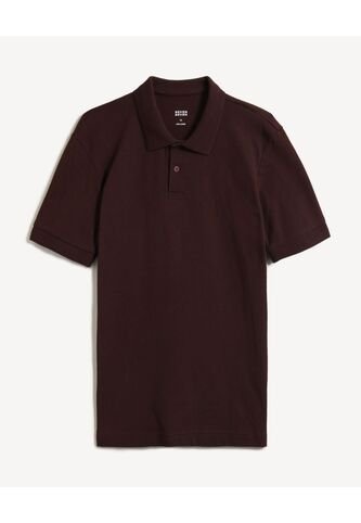 Polo Para Hombre Cuello Tejido Sin Bolsillo Color Vino Marca Seven Seven #45110936 Seven Seven