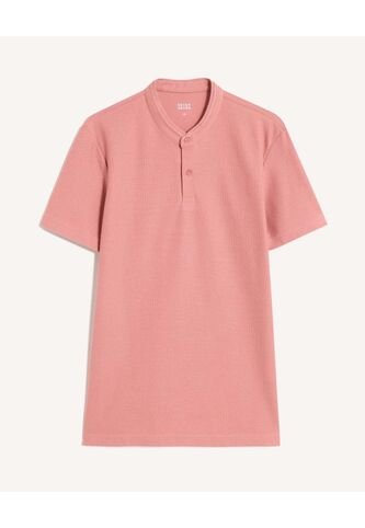 Polo Para Hombre Cuello Mao Sin Bolsillo Color Rosado Marca Seven Seven #45110907 Seven Seven