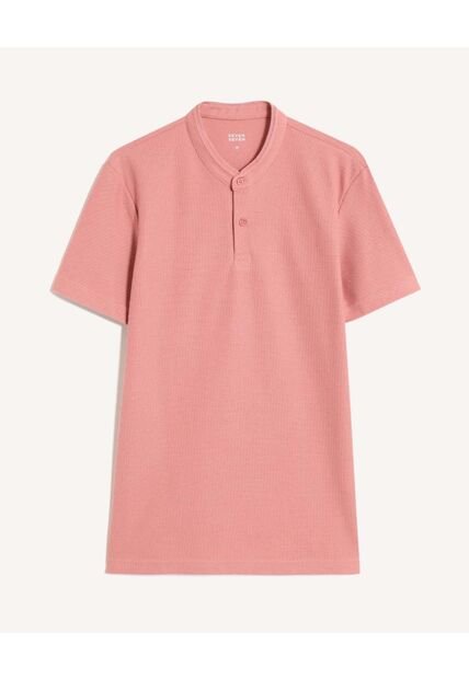 Polo Para Hombre Cuello Mao Sin Bolsillo Color Rosado Marca Seven Seven #45110907