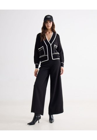 Pantalón Fluido Silueta Amplia  Para Mujer Negro Seven Seven Seven Seven