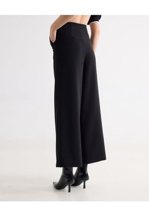 Pantalón Fluido Silueta Amplia Para Mujer Negro Seven Seven
