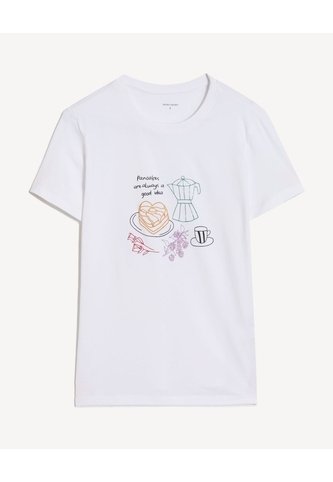 Camiseta Estampada Pancakes  Para Mujer Crudo Seven Seven Seven Seven