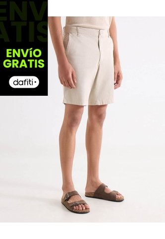 Short Chino Básico  Para Hombre Beige Seven Seven Seven Seven