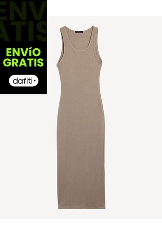 Vestido Midi De Tirantes  Para Mujer Beige Seven Seven Seven Seven