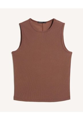 Camiseta  Para Mujer Manga Sisa Cuello Redondo Color Café Marca Seven Seven #28096562