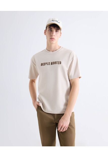 Camiseta  Para Hombre Manga Corta Cuello Redondo Color Arena Marca Seven Seven #45092858