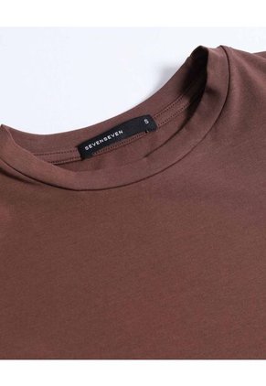 Camiseta  Para Mujer Manga Larga Cuello Redondo Color Café Marca Seven Seven #28096569