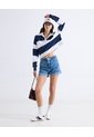 Short Mom Tono Oscuro  Para Mujer Azul Seven Seven de Seven Seven