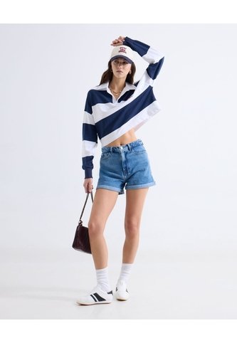 Short Mom Tono Oscuro  Para Mujer Azul Seven Seven Seven Seven