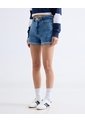 Short Mom Tono Oscuro  Para Mujer Azul Seven Seven de Seven Seven