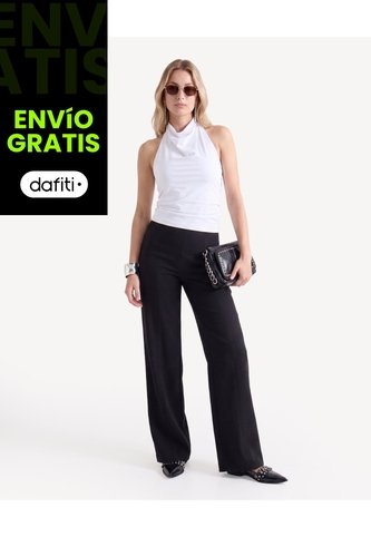 Camiseta Halter Con Escote  Para Mujer Blanco Seven Seven Seven Seven