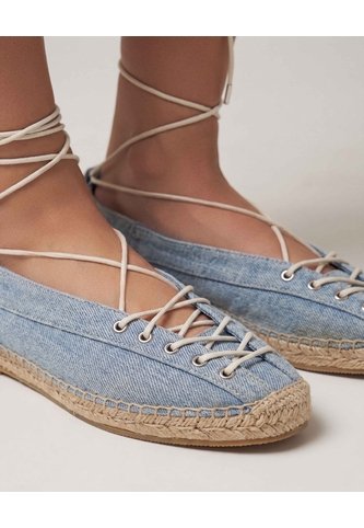 Baletas Textiles Con Cordones  Para Mujer Azul Seven Seven Seven Seven