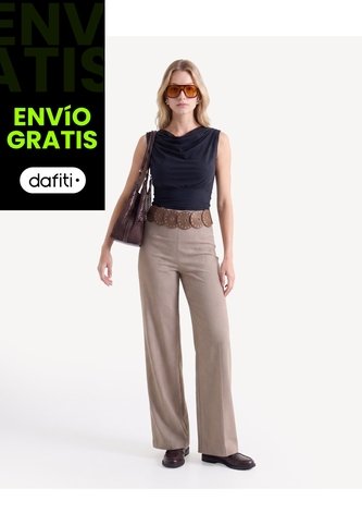Camiseta Ojal Frontal  Para Mujer Negro Seven Seven Seven Seven
