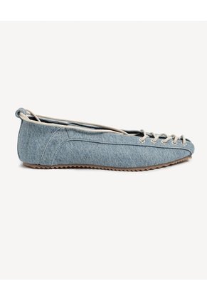 Baletas Textiles Con Cordones  Para Mujer Azul Seven Seven