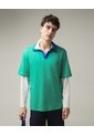 Polo Doble Capa Cuello Contraste  Para Hombre Verde Seven Seven de Seven Seven