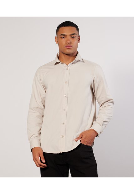 Camisa Con Cuello Camisero  Para Hombre Avena Seven Seven
