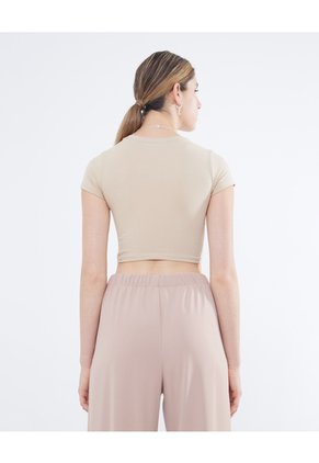 Crop Top Básico Para Mujer Camel Seven Seven