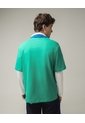 Polo Doble Capa Cuello Contraste  Para Hombre Verde Seven Seven de Seven Seven