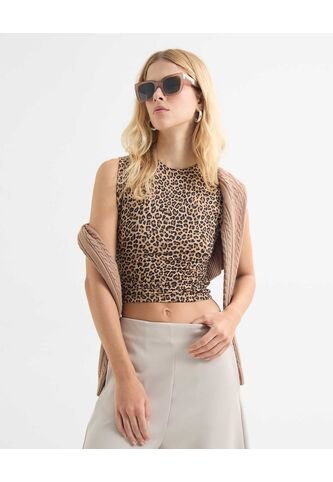 Camiseta Para Mujer Manga Sisa Cuello Redondo Color Camel Marca Seven Seven #28096185 Seven Seven