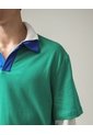 Polo Doble Capa Cuello Contraste  Para Hombre Verde Seven Seven de Seven Seven