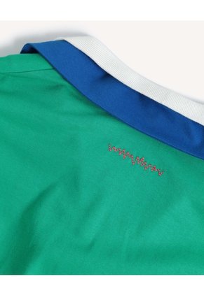 Polo Doble Capa Cuello Contraste Para Hombre Verde Seven Seven