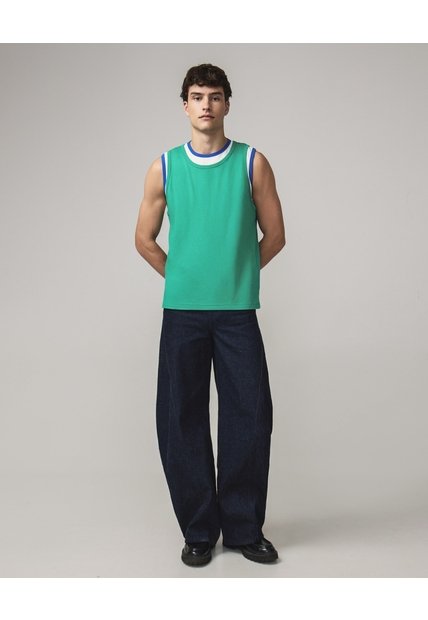 Tank Top Layering En Jersey  Para Hombre Verde Seven Seven