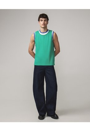 Tank Top Layering En Jersey Para Hombre Verde Seven Seven