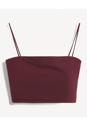 Crop Top Con Tiras Delgadas  Para Mujer Vino Seven Seven