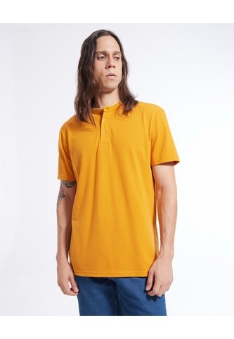 Polo Cuello Mao  Para Hombre Amarillo Seven Seven Seven Seven